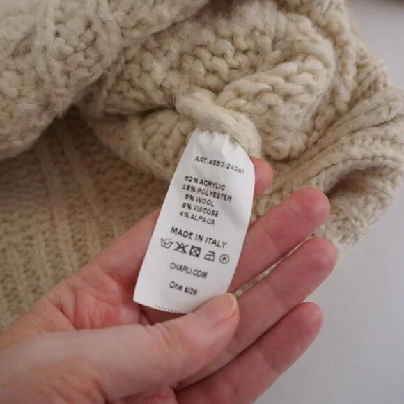 Charli Cream Cable Knit Button Front Cardigan Chunky Textured Grandpa One Size - Picture 10 of 10